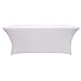 Ebeta Housse pour Tables Nappe de Tables, Spandex Stretch Lycra Table de Couverture de Tissu 6 ft Pied rectangulaire Table à chevalets Banquet de Mariage 183 * 76 * 76 cm (Blanc)