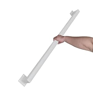 Leuning voor trappen binnen en buiten, 1m 150cm 2m 240cm 3m 6m Trapleuningen Veiligheidsgreep met vierkante beugels Metalen smeedijzeren muursteun, wit