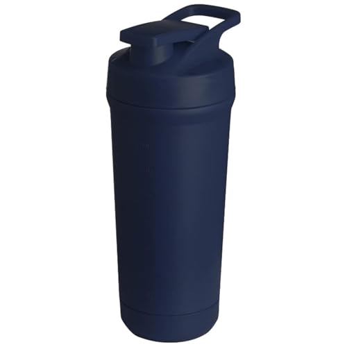 Teemando® Premium Edelstahl Shaker 750ml Kapazität, BPA-frei, auslaufsicherer Deckel, abnehmbarer Shaker-Ball, Füllstandsmarkierung, spülmaschinengeeignet für Proteinshakes, Fitness und Diät (Blau)