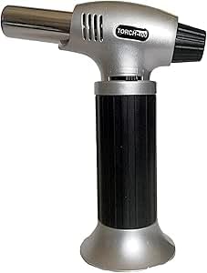 Ibama Butane Butane Refillable, Adjustable Flame, Safety Lock For Baking, Bbq, Creme Brulee, Heat Shrinking Tubing（Butane Not Included), Black, Bs-400