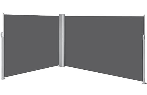 Yaheetech 236 X 63In Double Side Awning, Patio Retractable Side Screen Awning, Sun Shade Privacy Divider Screen W/ 280G/M² Polyester, Waterproof & Uv-Resistant For Courtyard, Roof Terrace And Pools #TOP26