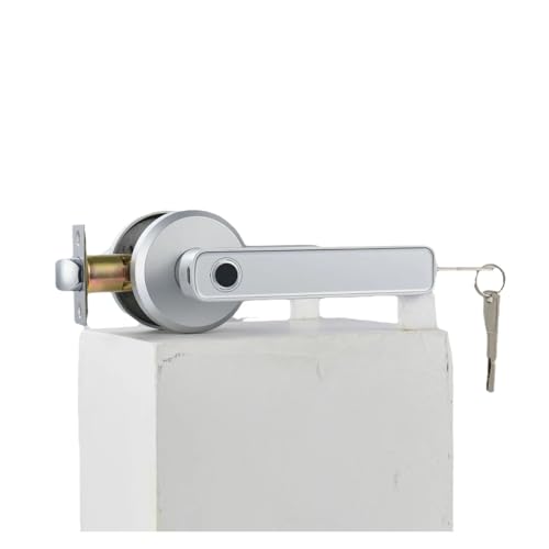 家庭用スマートロック屋内ドア指紋ハンドルロック盗難防止ドア玄関ドア電子ロック(Silver)