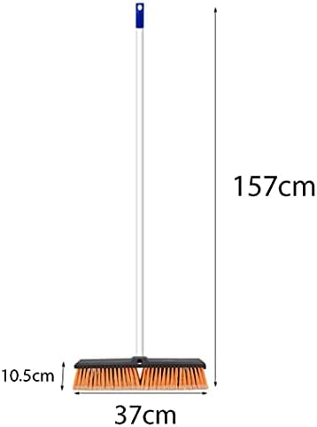Heavy Duty Garden Broom Outdoor 14" Stiff Hard Brush & Metal Handle for Sweeping Your Yard, Garden & Decking