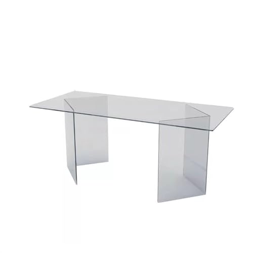 Escritorio de oficina minimalista, moderna mesa de escritura acrílica con vidrio templado, estación de trabajo de lujo para computadora, 160 x 80 x 75 cm, elegante escritorio jefe para estudio