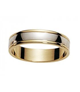 Alliance Mariage 2 Ors, promesse éternelle avec l'anneau bicolore 5 mm VIDLI