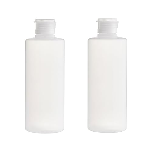 VASANA 2 bottiglie di plastica trasparente da 192,8 g, con tappo a scatto, vuote, da viaggio, comprimibili, per shampoo, bagnoschiuma, salsa, pulizia del viso, crema a bolle da 200 ml