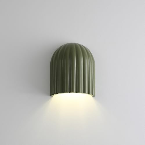 Aplique de Pared nórdico de Resina Color Crema con diseño Acanalado, G9, para escaleras, pasillos, dormitorios, mesitas de Noche, decoración de Interiores.