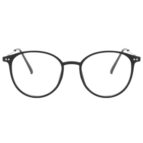 Image of Shiratori Retro Round Blue Light Blocking Glasses for Women Men, Lightweight Metal Temple Eyeglasses