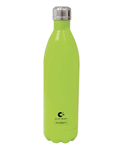 Image of Clay Craft Vacbott Vaccum Bottle, 500 ml Stark Double Walled 24 Hours Hot and Cold Water Bottle, 1 Piece| Leak Proof | Office Bottle | Gym | Home | Kitchen (Green)