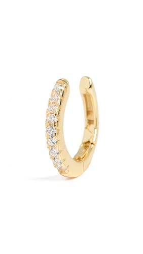 Unknown Womens Pave Hinge Single Ear Cuff Yellow Gold One Size