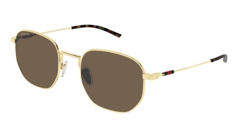 Gucci Sunglasses GG2095S-004, Colors Gold-Gold-Brown, Size 52-12-145, Men's, Shape Round/Oval/Panthos, Material Metal