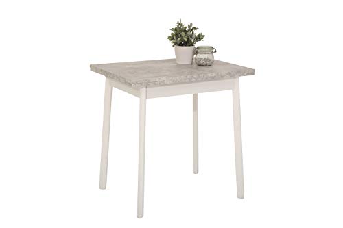 Hela Esstisch Trier 2 | ausziehbar | Betonoptik Weiß | B/T/H 75-112x55x74cm