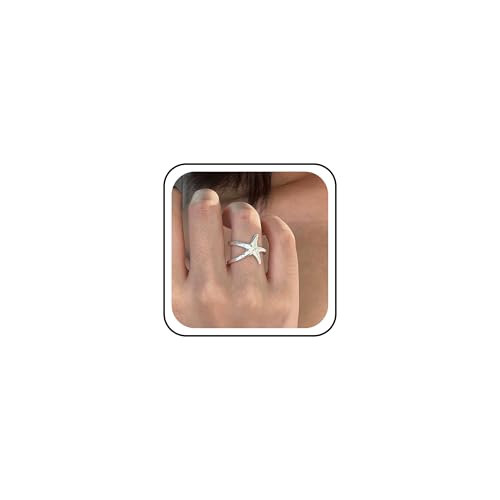 Adjustable Starfish Statement Ring