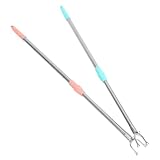 IMIKEYA 2 Stück Teleskop Edelstahl Wäschestangen Ausziehbar Balkon Wäschetrockner Zubehör Verstellbar Robust