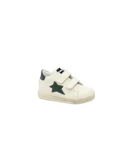 Chaussures enfants Falcotto Sasha baskets cuir bleu marine blanc lait 15350