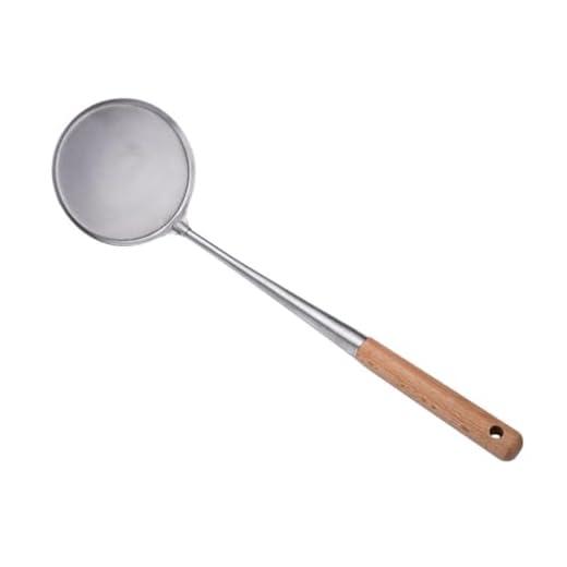 BESTonZON 1 Pc Cuchara Crujiente Cuchara De Sopa De Cocina Cuchara Wok De Cocina Wok Japones Tortita Volteador De Woks Colador Skimmer Para Freír Fideos Madera Espátula Tortas De Camarón