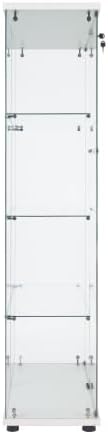 Glass Display Cabinet - Tall 4-Shelf Showcase for Collectibles and Curios, 64.56”(H) x 31.69”(L) x 14.37”(W)