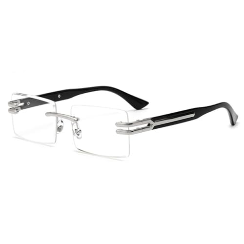 Lunettes de soleil de luxe carrées en métal avec finition sans monture haut de gamme