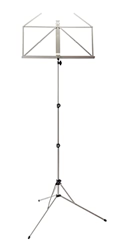 K&M 101 Leggio nero - Leggio per spartiti estensibile 65 - 122 cm - base e appoggio metallico pieghevole