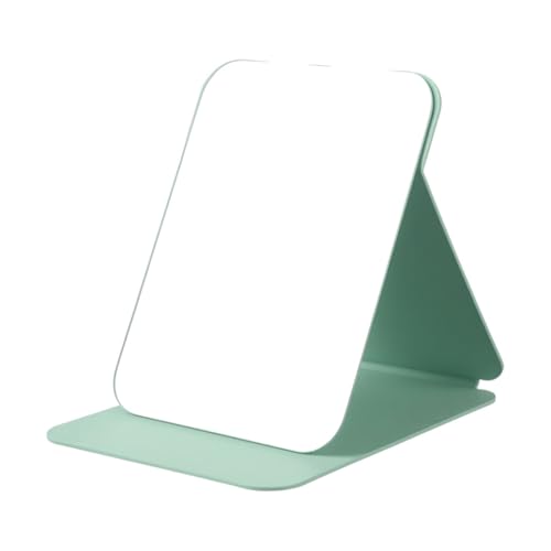 Image of MESKIN Portable Tablet Style Makeup Mirror with Foldable Stand | Compact Folding Free Hand Standing Mirror | Travel Friendly Vanity Mirror with PU Flap Cover (Pack of 1, Mint Green)