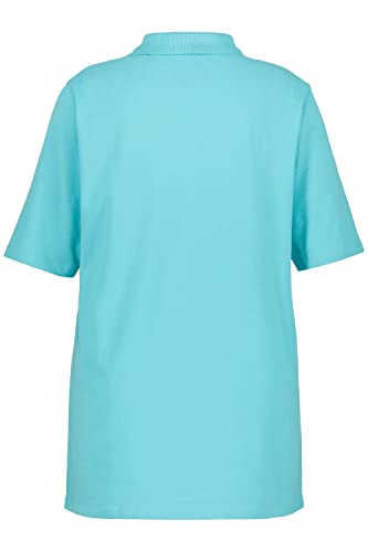 Ulla Popken Poloshirt, Samtband-Knopfleiste