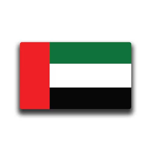 Image of World Country Flag Decal Stickers - Two Pack - for Cars Windows Bumpers Laptops Tablets Tumblers Cups Walls (United Arab Emirates)