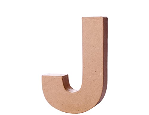 INNSPIRO Letra J papel maché con volumen alt. 10cm. grosor 1,7cm., manualidades, actividades creativas y regalos, para personalizar y decorar.