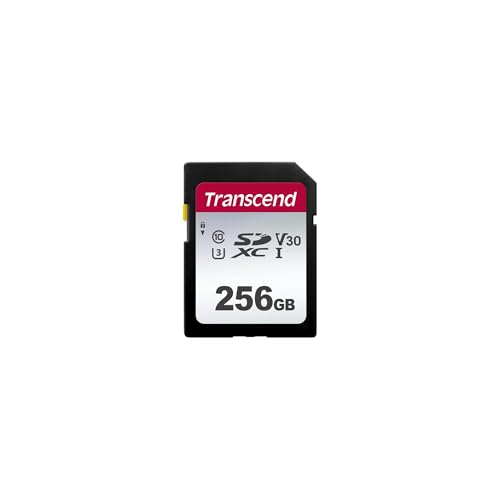 Transcend 256GB SDXC 300S Speicherkarte UHS-I, C10, U3, V30, 4K, Full HD, bis zu 95/40 MB/s (ideal für Digitalkameras) mit Frustration-Free-Verpackung - TS256GSDC300S-E