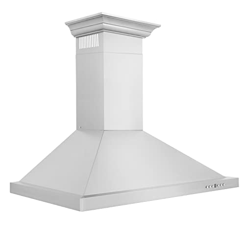 Zline 36 In. Convertible Vent Wall Mount Range Hood In Stainless Steel With Crown Molding (Kbcrn-36) #TOP1