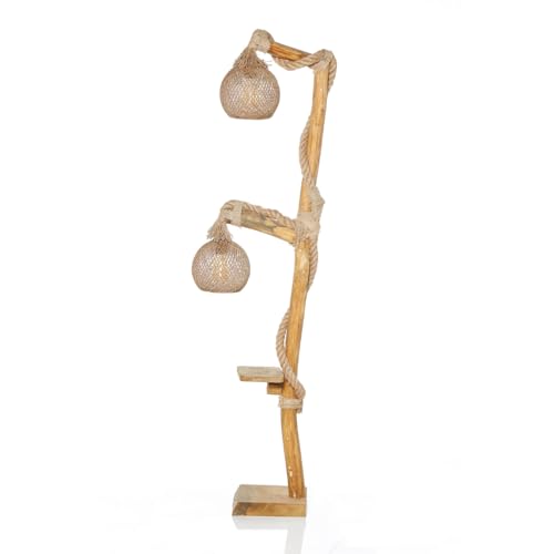 CONCEPT USINE Lampadaire Bois et Cordes Tressées ALEX 140 cm