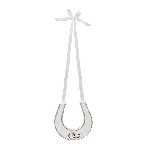 Widdop and Co Wedding Silver Plated Double Ring Horseshoe with Diamantes, White