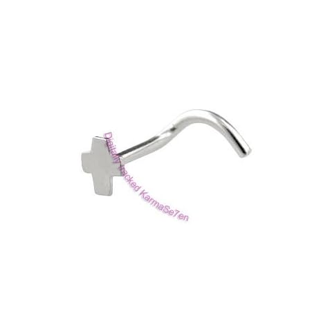 Silver Cross Nose Stud Cover