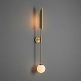 Aplique de pared moderno dorado, lámpara de pared nórdica de tallo largo, luminaria de pared minimalista y creativa, aplique de lujo para mesita de noche, dormitorio, sala de estar y decoración de par