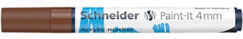 Stylo acrylique Schneider Paint-It marron opaque pour peindre sur pierre et bois sans baver