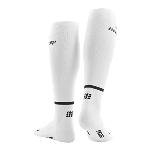CEP Men's Tall Running Compression Socks 4.0 | Athletic Long Performance Socks, White, Men, III