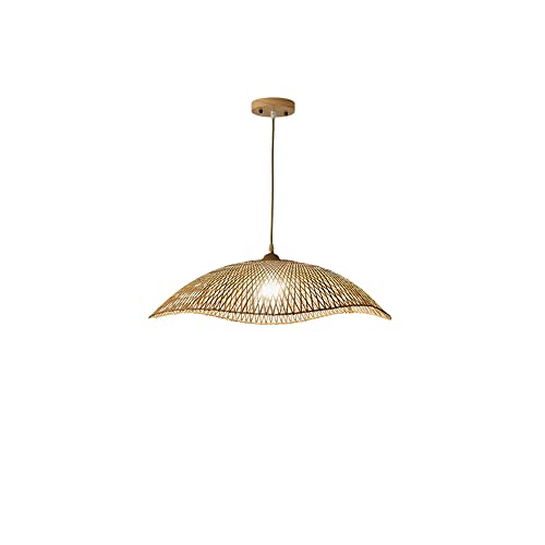 Lustre en bambou suspension minimaliste îlot de cuisine et salle à manger