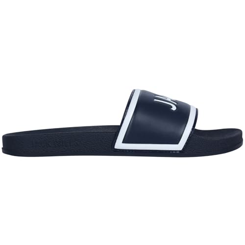 Jack Wills Mens Logo Sliders Pool Shoes Navy 7-8 UK