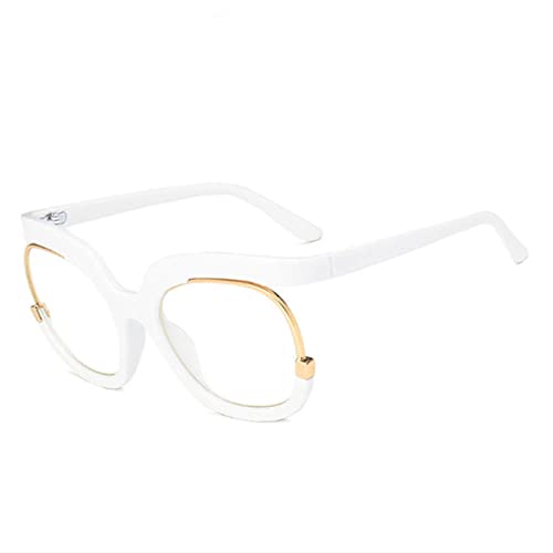 Lunettes anti lumière bleue pour protéger les yeux fatigués cadre rond blanc