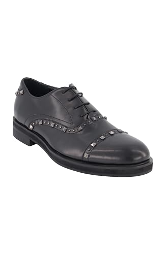 Image of Karl Lagerfeld Paris Men's Studded Leather Oxford Dress Shoes
