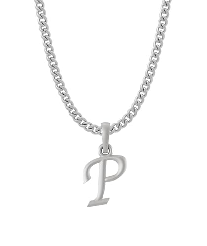 Pendentif en argent sterling 925 Mtrolls, chaîne lettre P en argent pur éclat durable