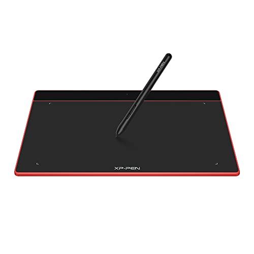 XP-PEN Deco Fun L 10x6" ritplatta med passiv penna - Karminröd