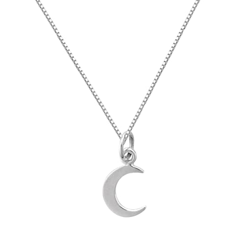 Tiny Little 925 Sterling Silver Charm Necklace - Multiple Options (Tiny Crescent Moon) Tiny Little 925 Sterling Silver Charm Necklace - Multiple Options (Tiny Crescent Moon)