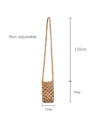 Leadigol Small Crossbody Weaving purse,Linen Crossbody Cell Phone Bag Wallet Purses,Lightweight Phone Bag for Women, Woven Handmade Clutch Purse Weaving shoulder Handbag,18cm×10cm2