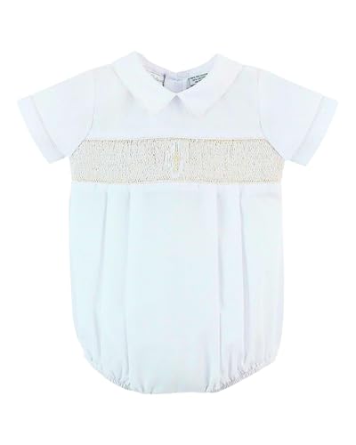 Baby Boys Christening Smocked Cross Creeper2