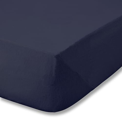 Catherine Lansfield Brushed Cotton Double Fitted Sheet Navy Blue - Image 3