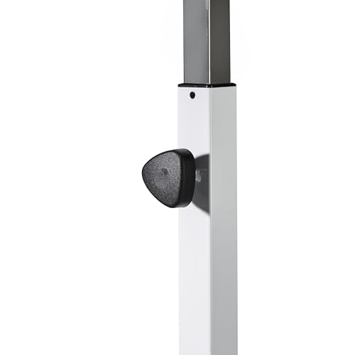 Seville Classics Solid-Top Height Adjustable Mobile Laptop Computer Desk Cart Ergonomic Home Office Stand Rolling Table, Overbed (23.6"), White by Seville Classics - Image 5