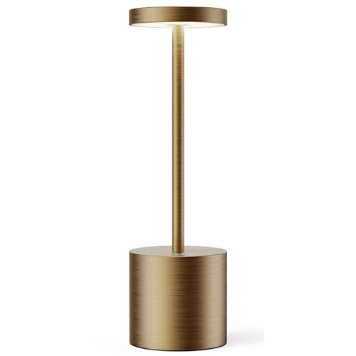 ZenithLight Lámpara de mesa para exteriores, funciona con pilas, impermeable, lámpara de escritorio inalámbrica de 5000 mAh, recargable, táctil, regulable, luz LED regulable para patio, comedor,