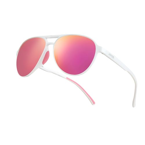 Image of Jefoo Polarized Aviator Sunglasses for Women Men Retro Trendy Sports Sunglasses for Outdoor UV400 Protection
