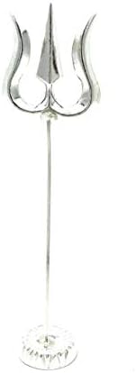 VRINDAM JEWELLERS 925 Sterling Silver Trishul |Without base | Without Stand | Glossy finish | Mahadev Astre Maa Durga Astre