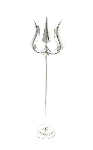 VRINDAM JEWELLERS 925 Sterling Silver Trishul |Without base | Without Stand | Glossy finish | Mahadev Astre Maa Durga Astre
